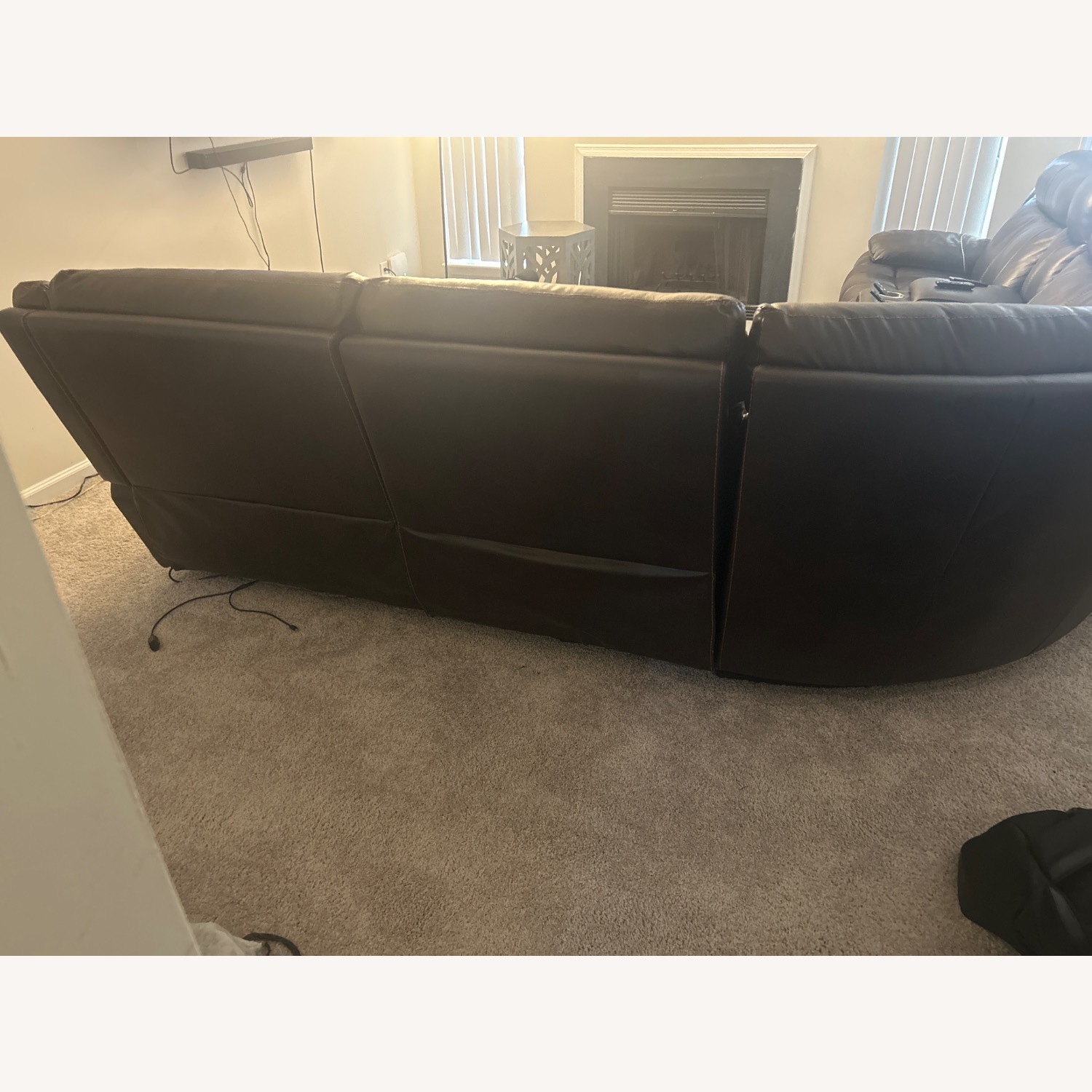 Dark Brown Leather 3+ Piece Sectional - image-3