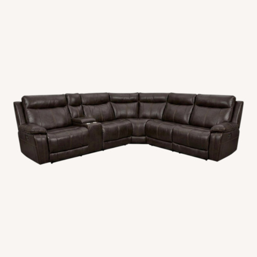 Used Dark Brown Leather 3+ Piece Sectional for sale on AptDeco