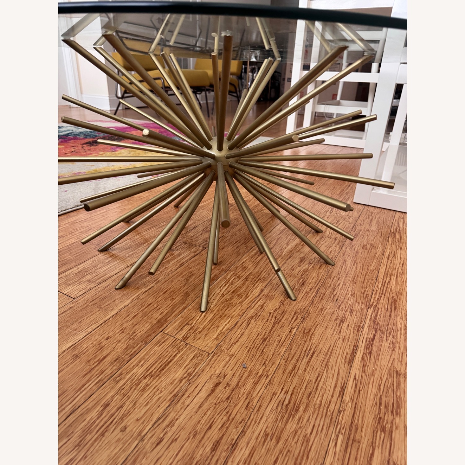 West Elm Starburst Gold Glass Coffee Table - image-5