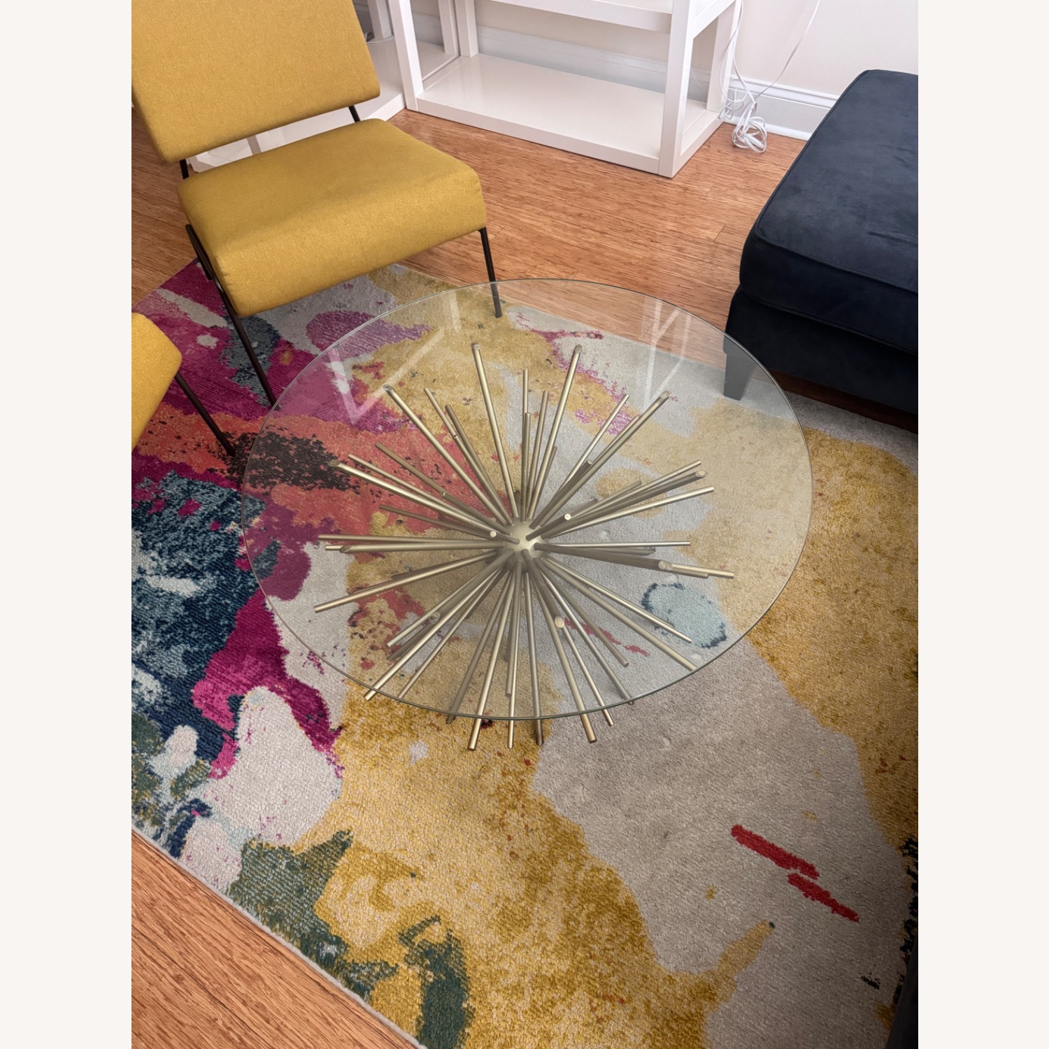 West Elm Starburst Gold Glass Coffee Table - image-2