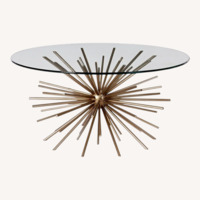 West Elm Starburst Gold Glass Coffee Table