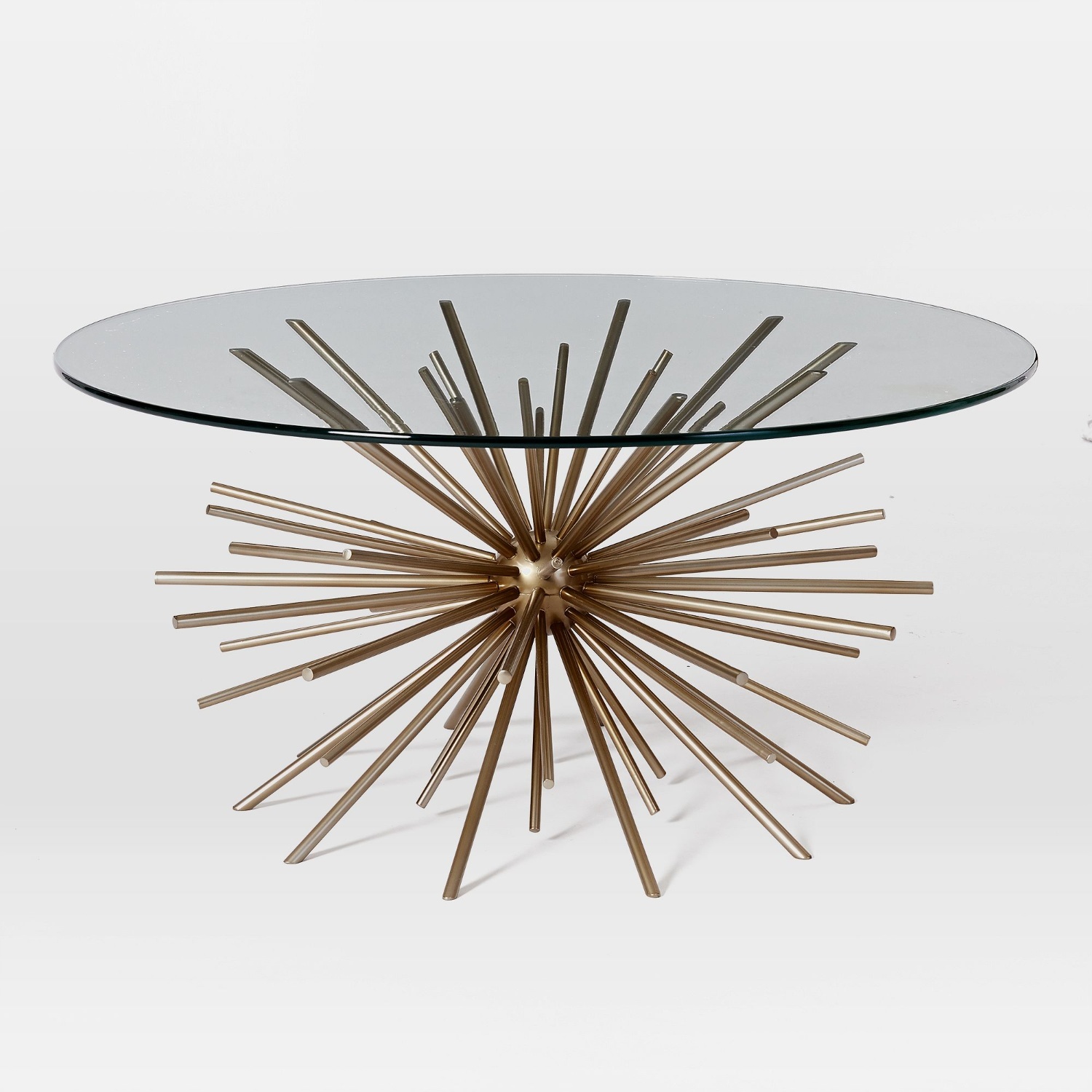 West Elm Starburst Gold Glass Coffee Table - image-6