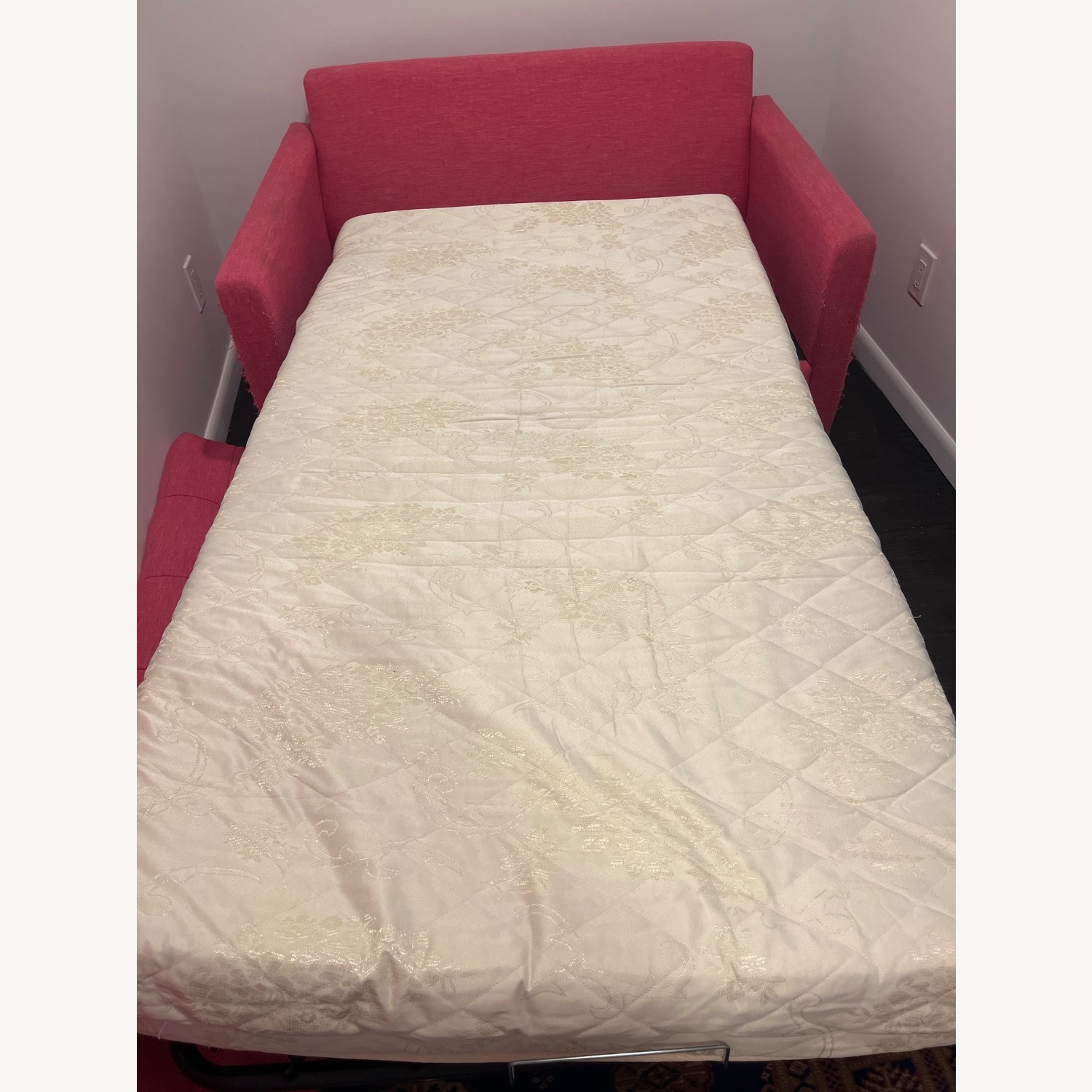 Joybird Pink Fabric Sleeper Sofa - image-2