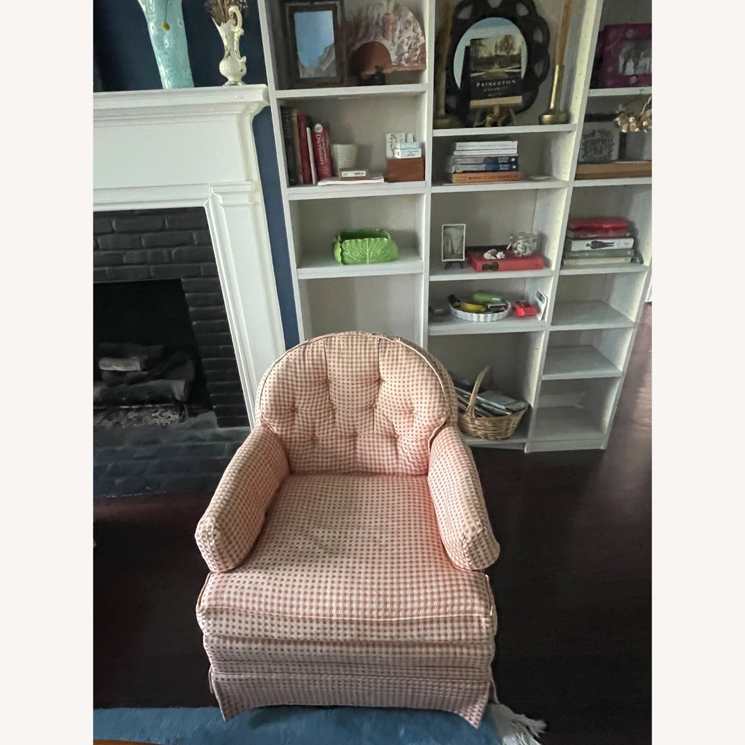 Ethan Allen Orange Silk 2 Seater Sofa - image-1