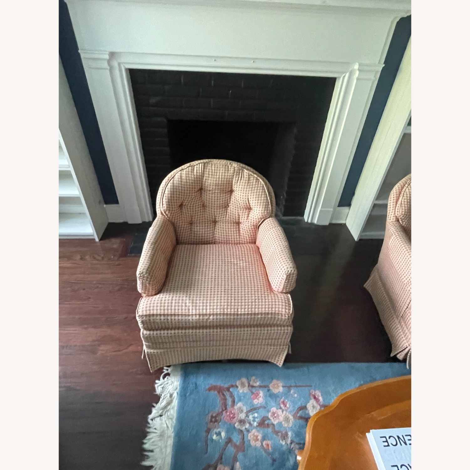 Ethan Allen Orange Silk 2 Seater Sofa - image-3