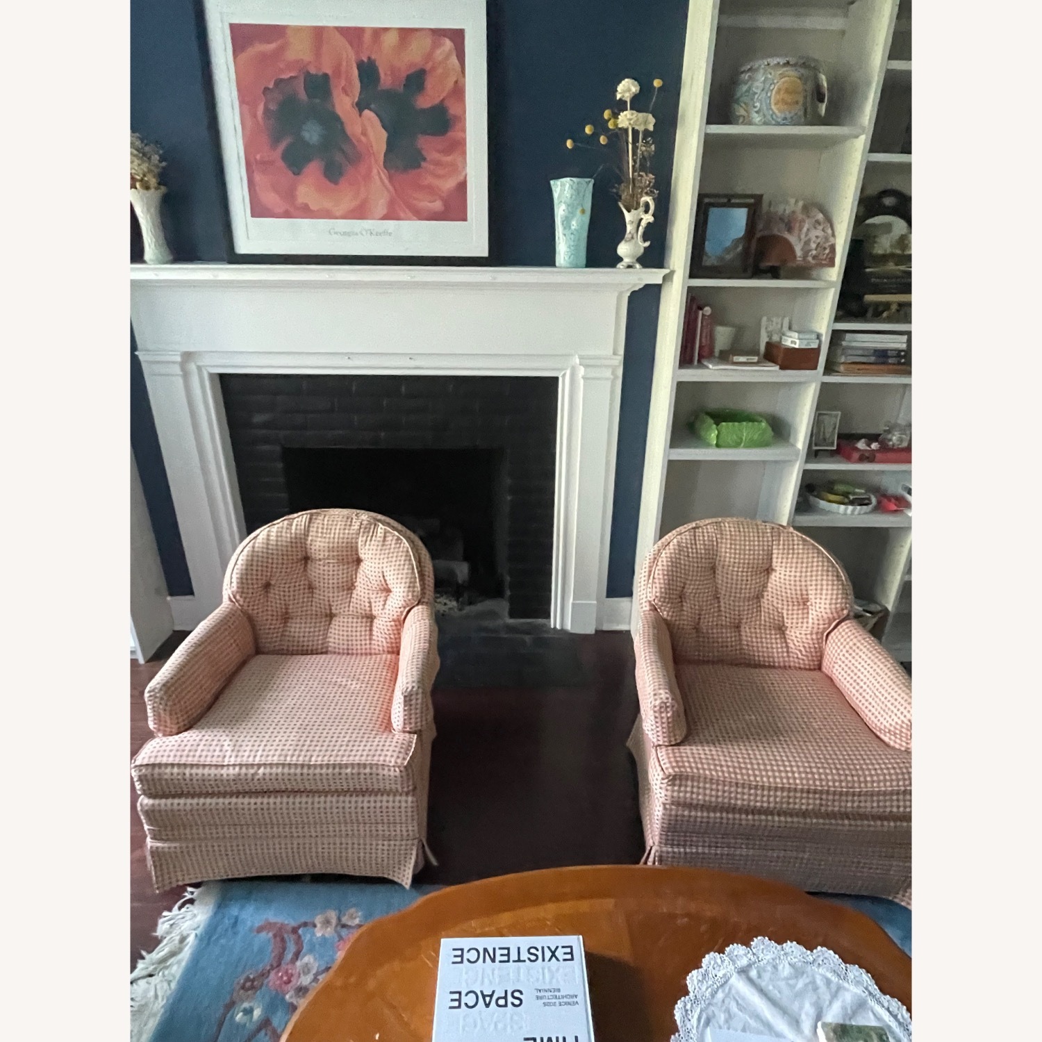 Ethan Allen Orange Silk 2 Seater Sofa - image-2