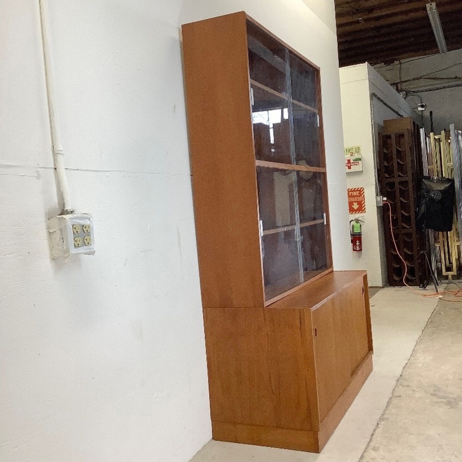 Danish Modern Teak Bookcase With Cabinet Base - image-6