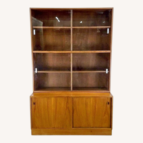 Used Danish Modern Teak Bookcase With Cabinet Base for sale on AptDeco