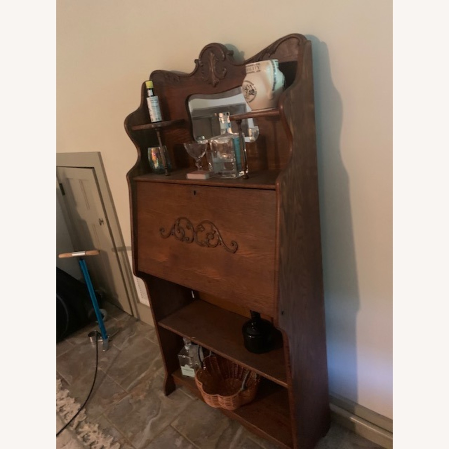 Antique Desk Natural Wood  - image-3