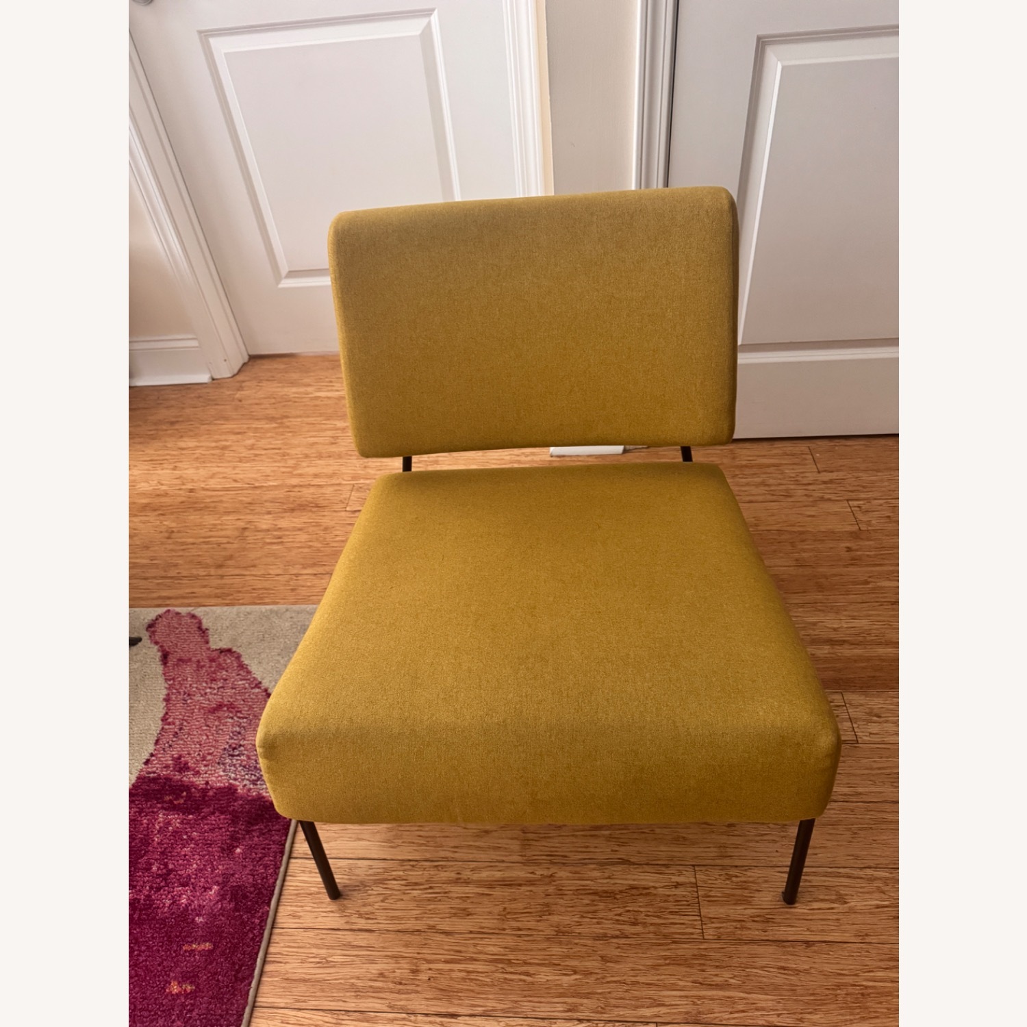 West Elm Yellow Wire Frame Slipper Chairs - image-1