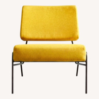 West Elm Yellow Wire Frame Slipper Chairs