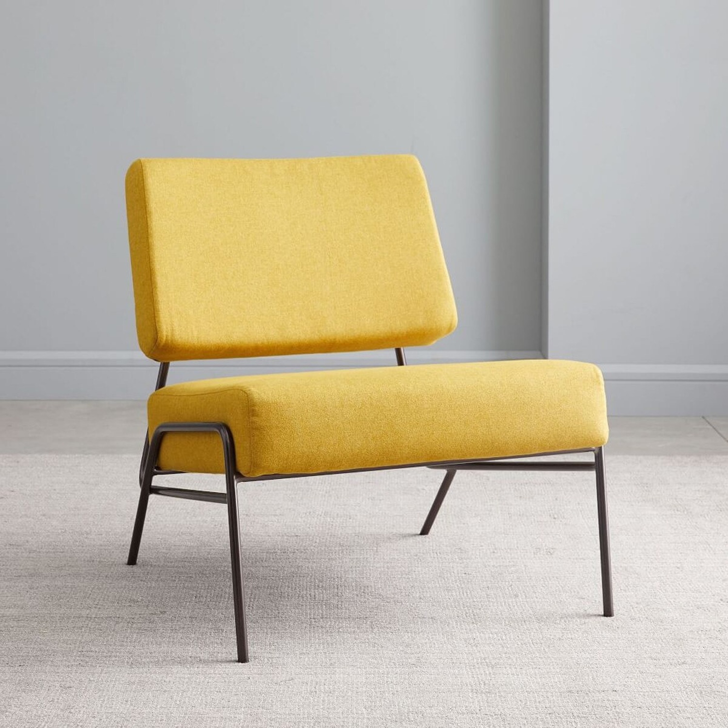 West Elm Yellow Wire Frame Slipper Chairs - image-5