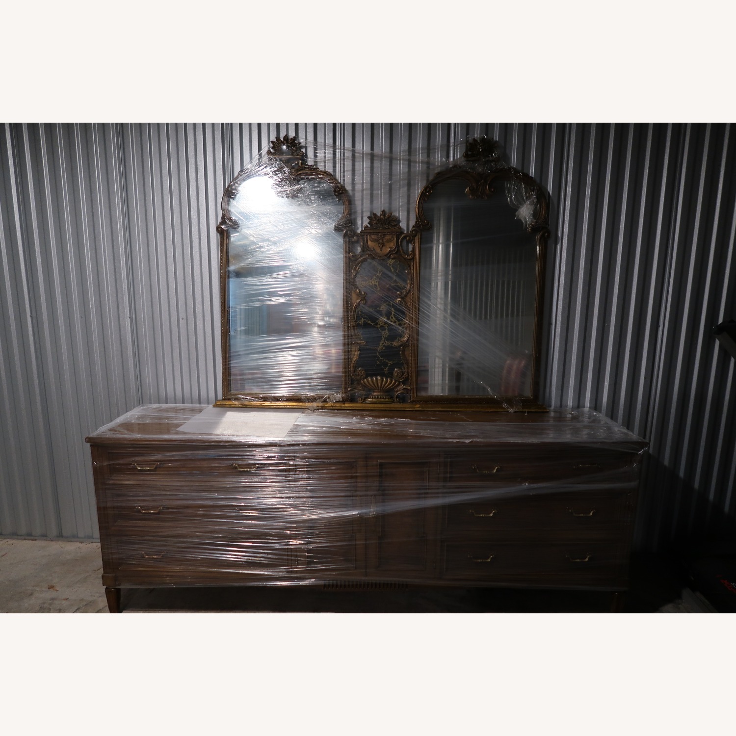 Long Vintage Bedroom Dresser with Mirror attached - image-2
