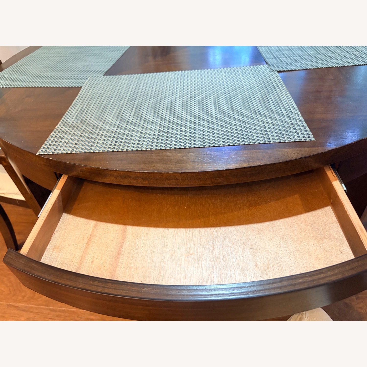 Dark Brown Wood Dining Set - image-3