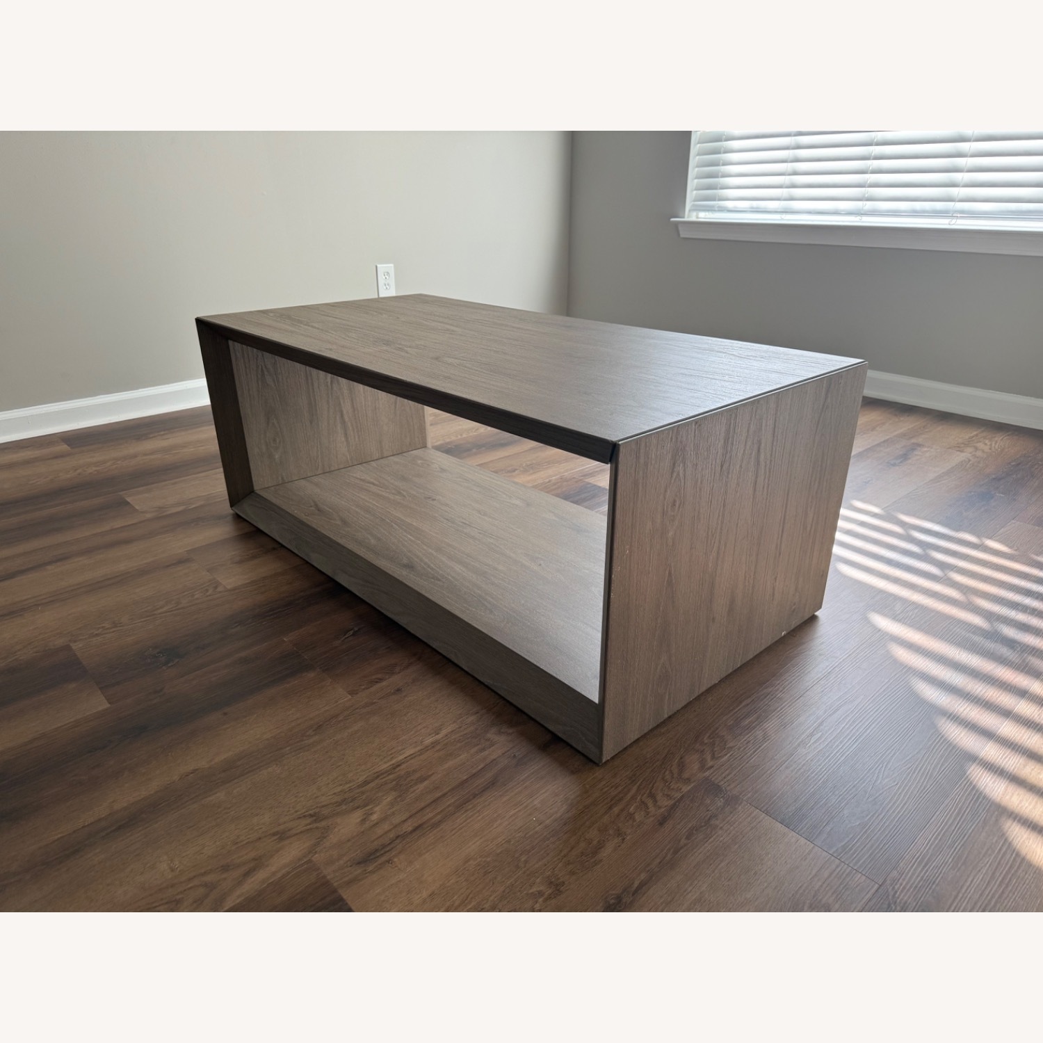 Light Brown Wood Coffee Table - image-1