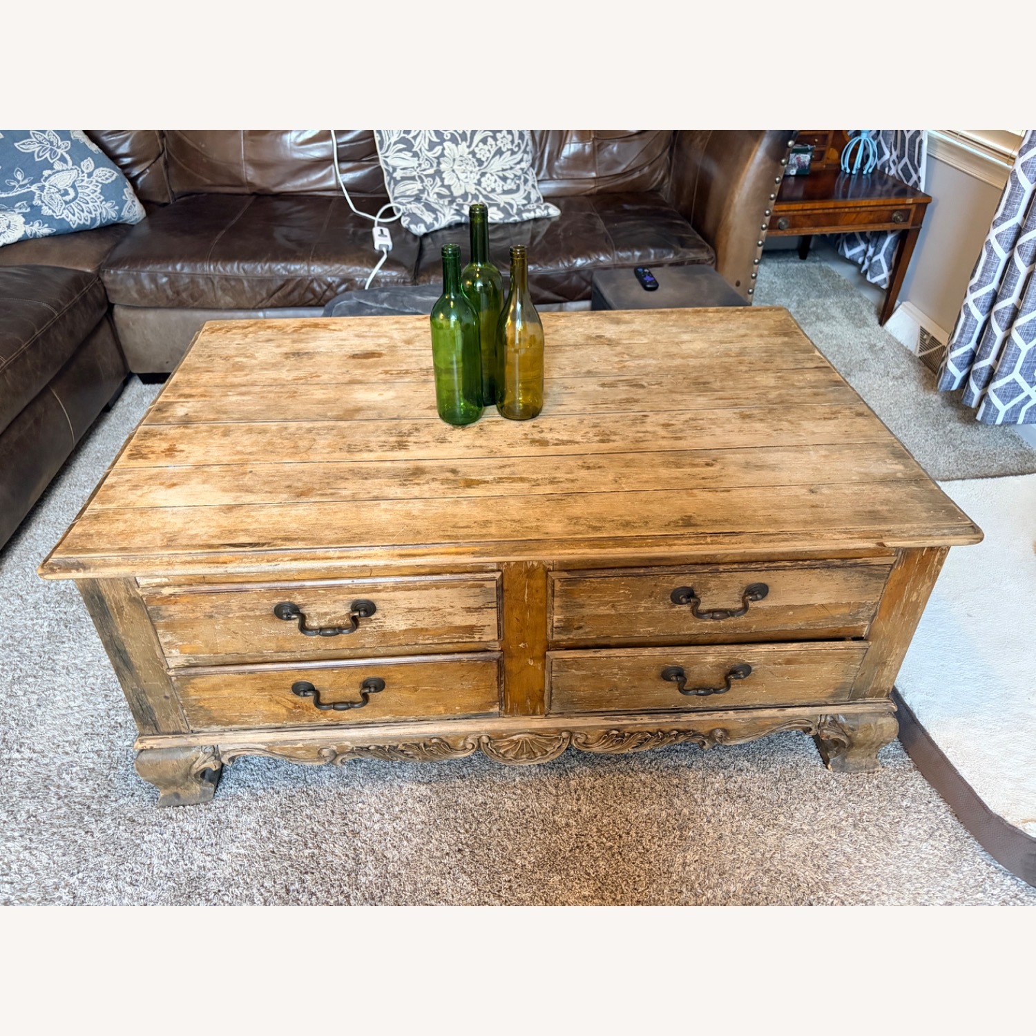 Vintage/Antique Natural Coffee Table - image-1