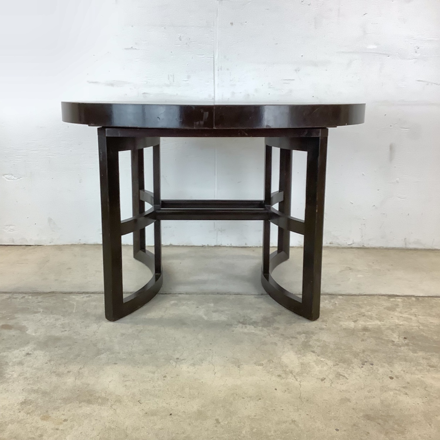 MCM Ebonized Mahogany Round Extension Dining Table - image-20
