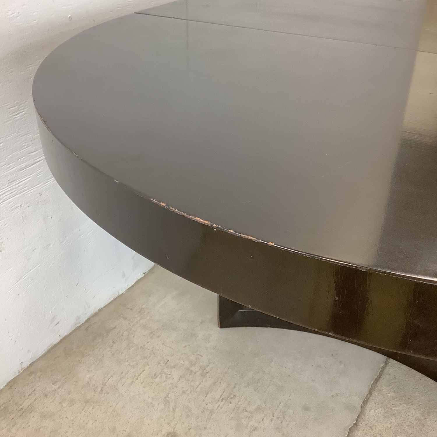 MCM Ebonized Mahogany Round Extension Dining Table - image-14