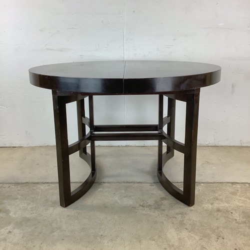 Used MCM Ebonized Mahogany Round Extension Dining Table for sale on AptDeco