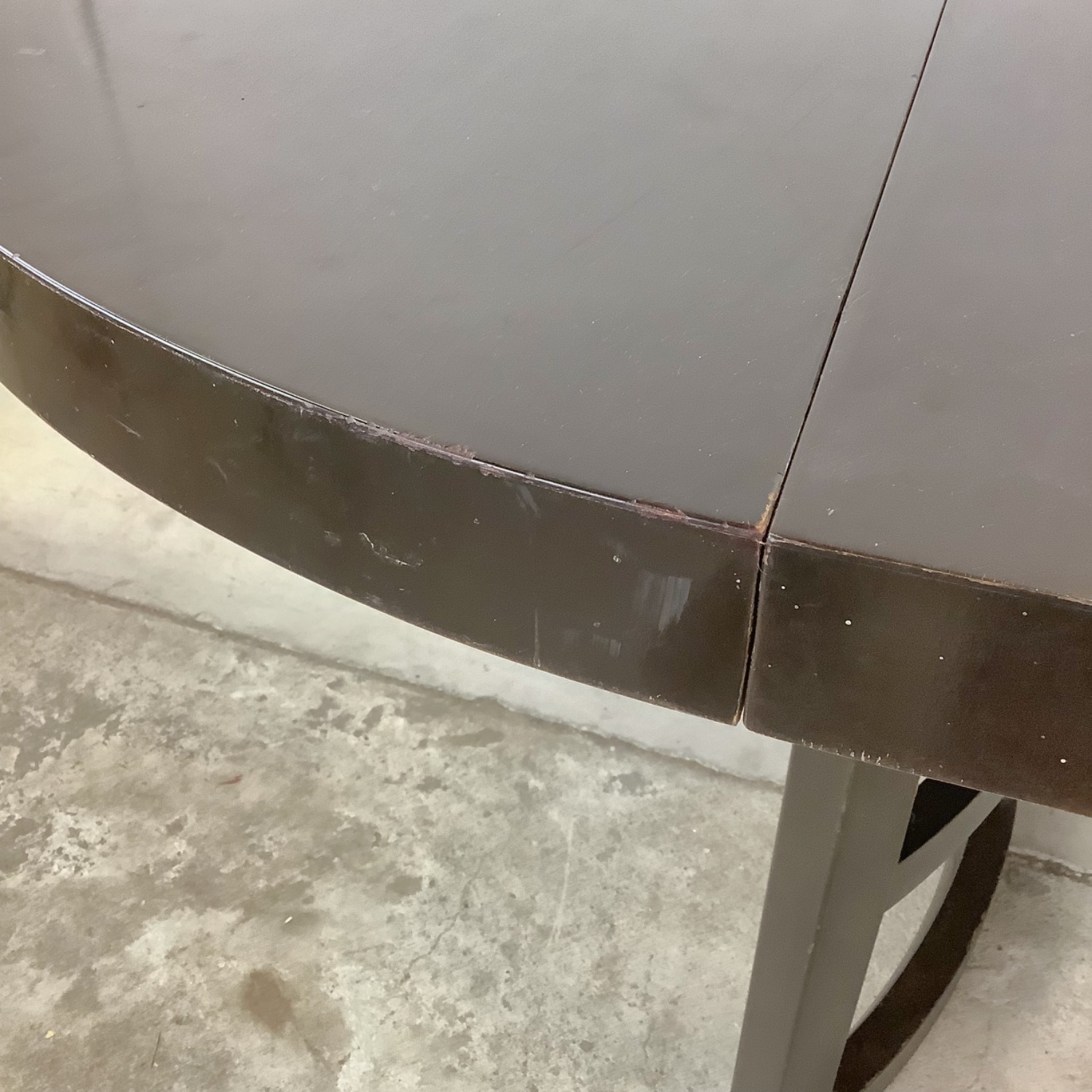 MCM Ebonized Mahogany Round Extension Dining Table - image-9