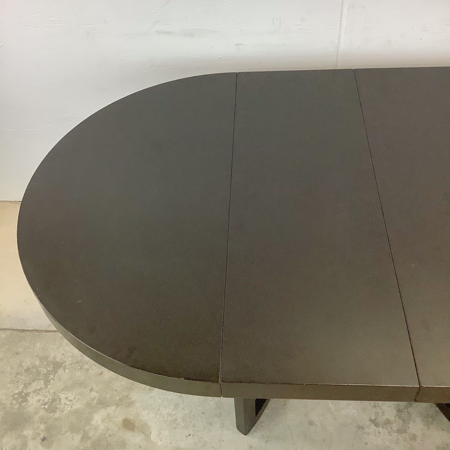 MCM Ebonized Mahogany Round Extension Dining Table - image-5