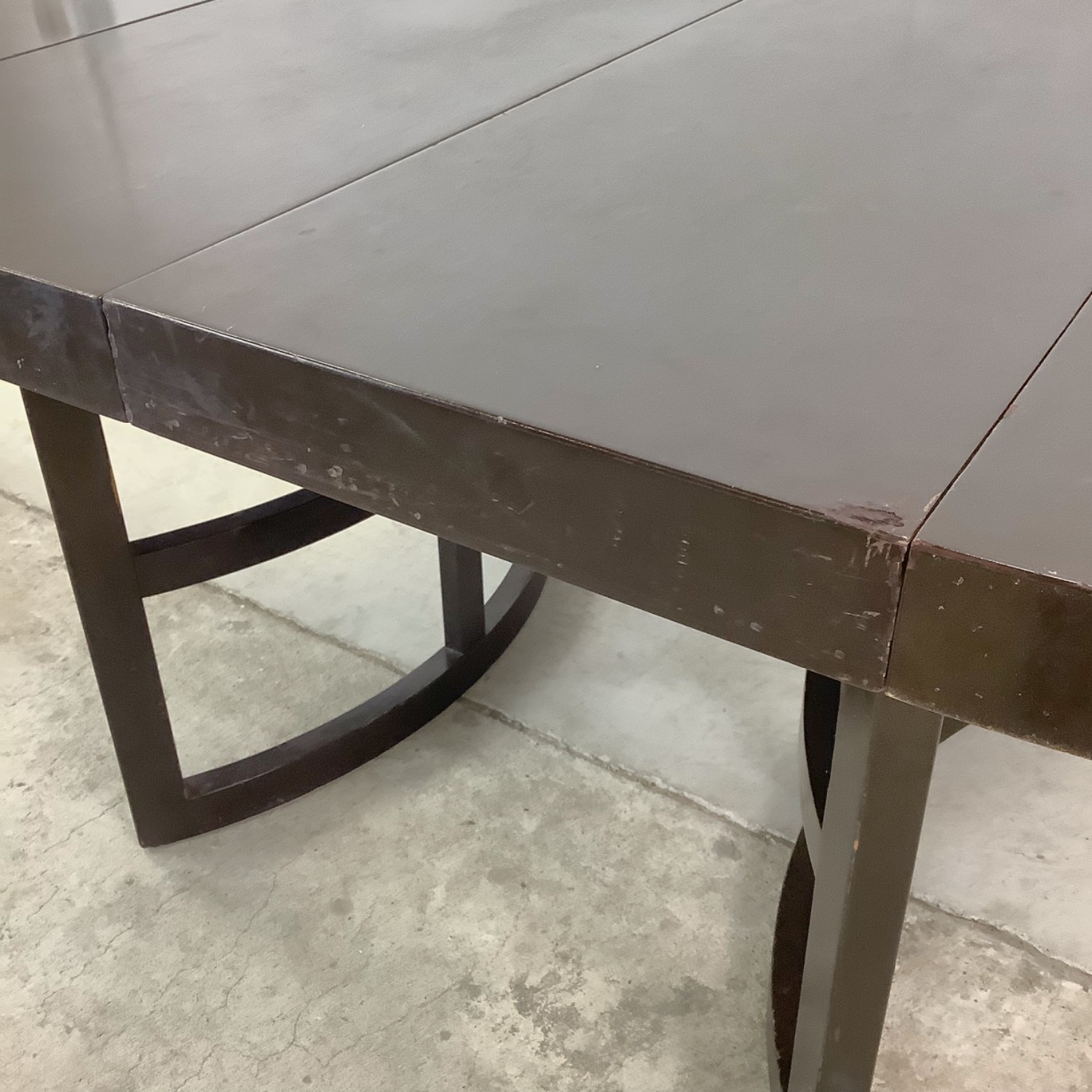 MCM Ebonized Mahogany Round Extension Dining Table - image-8