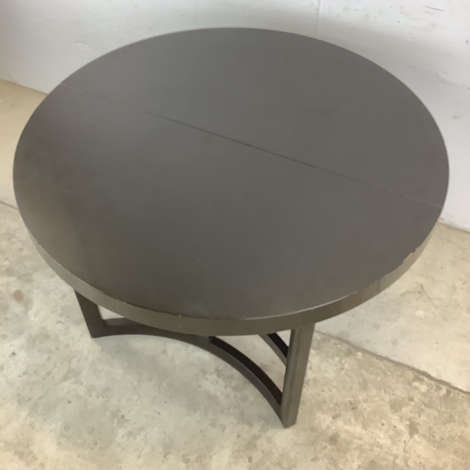 MCM Ebonized Mahogany Round Extension Dining Table - image-23