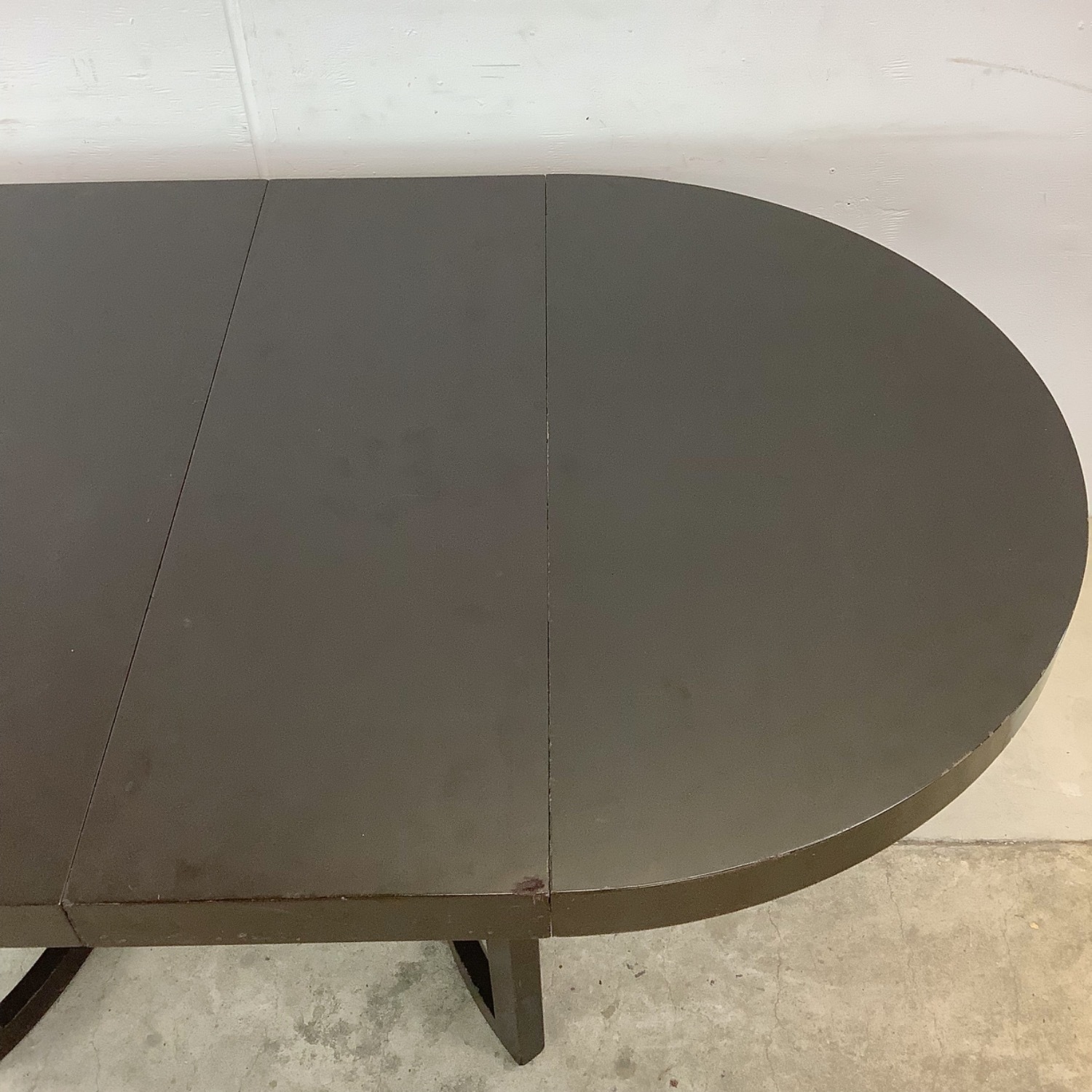MCM Ebonized Mahogany Round Extension Dining Table - image-6