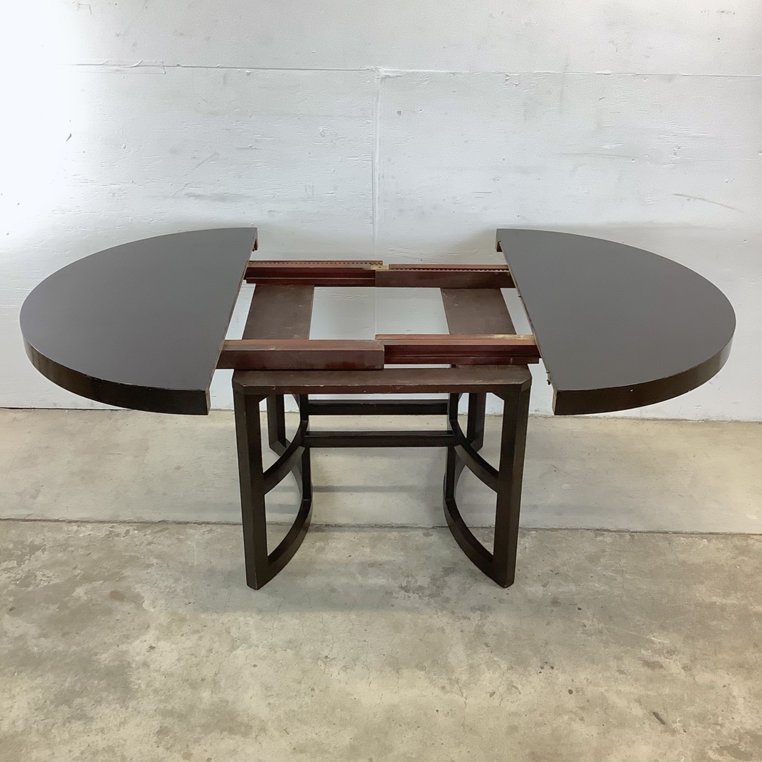 MCM Ebonized Mahogany Round Extension Dining Table - image-2