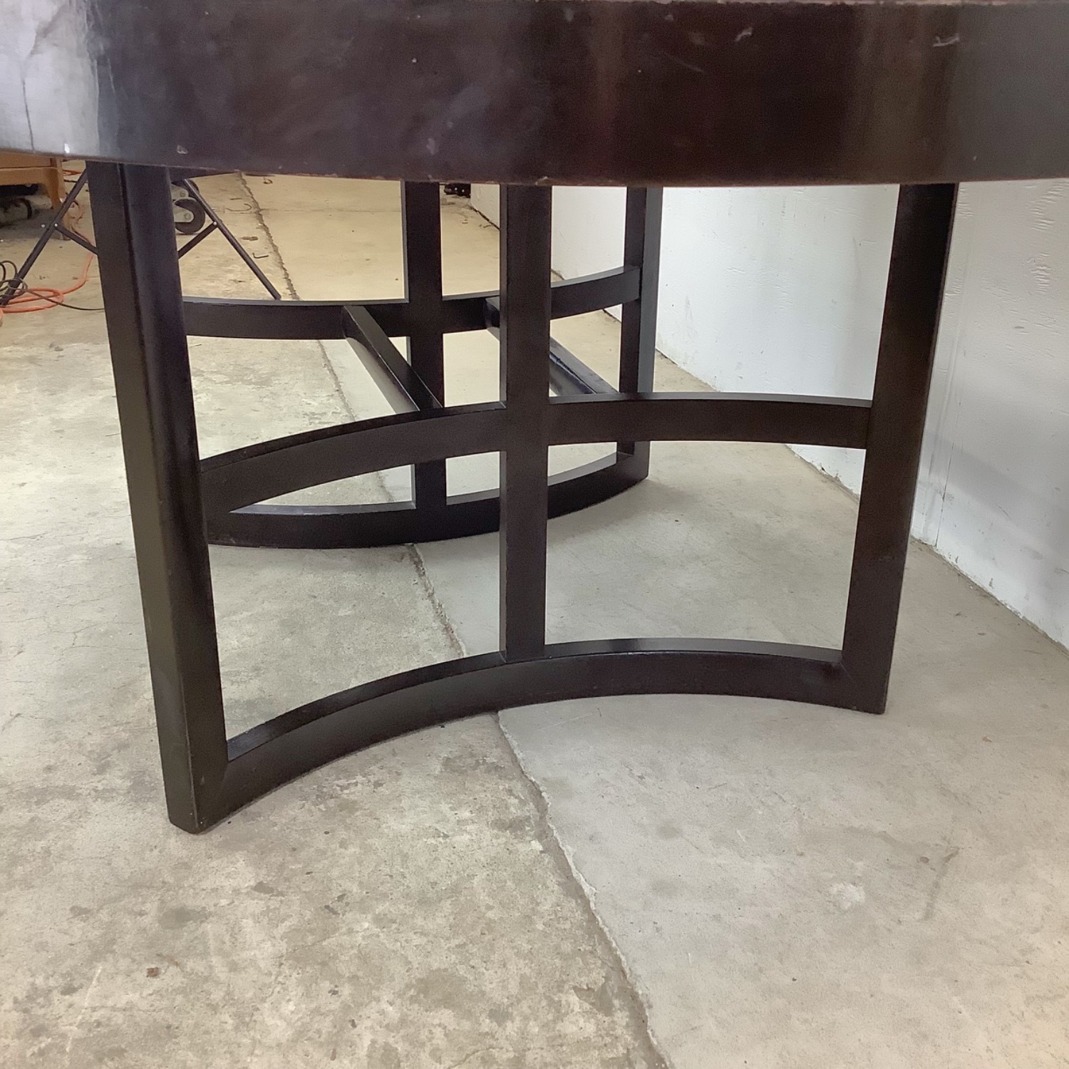 MCM Ebonized Mahogany Round Extension Dining Table - image-10