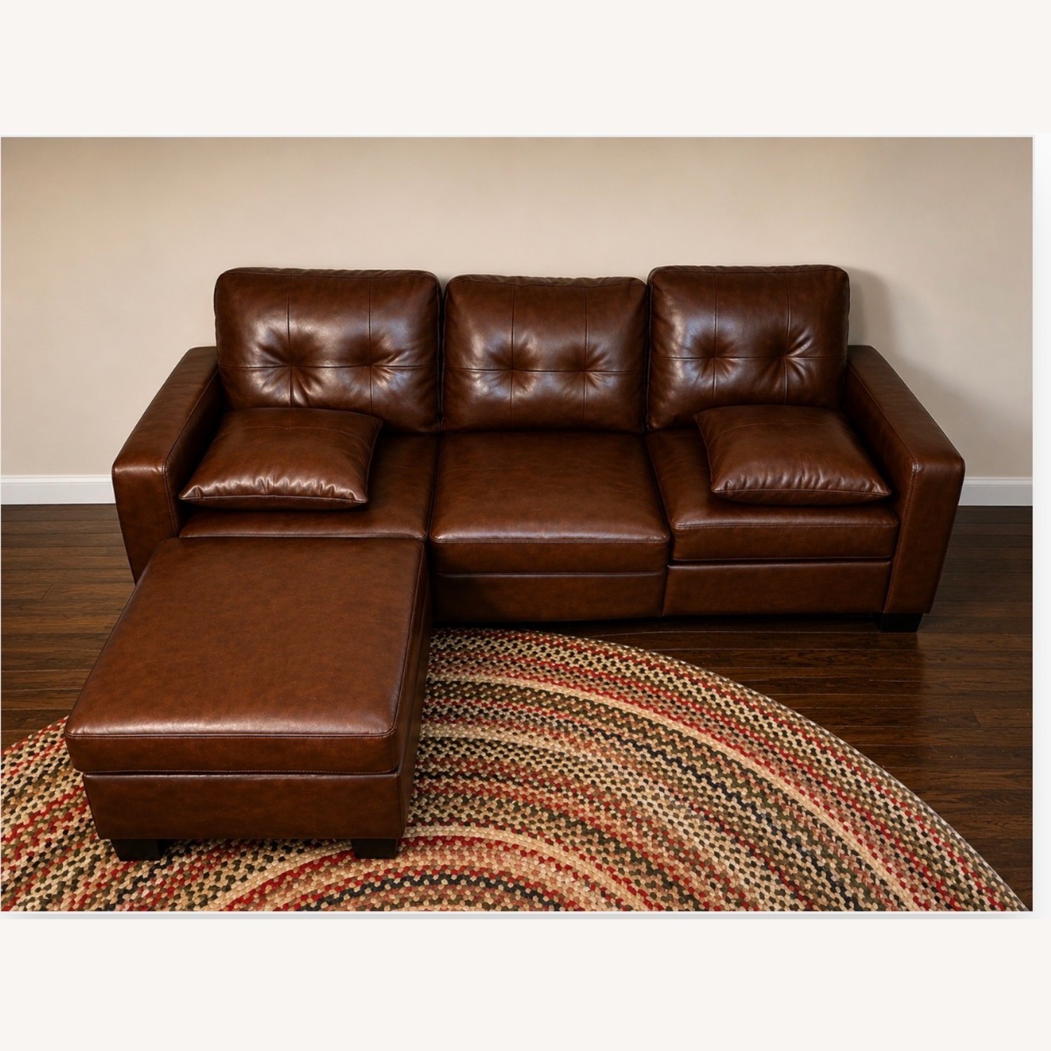 Well Maintained Faux Leather Sofa - image-1
