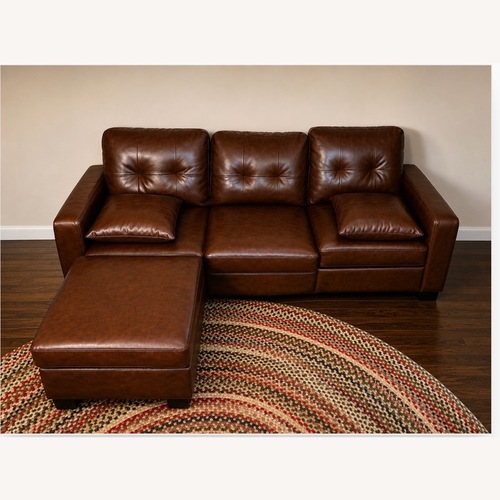 Used Well Maintained Faux Leather Sofa for sale on AptDeco