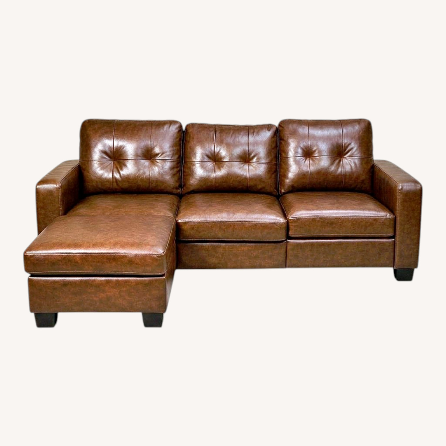 Well Maintained Faux Leather Sofa - image-0