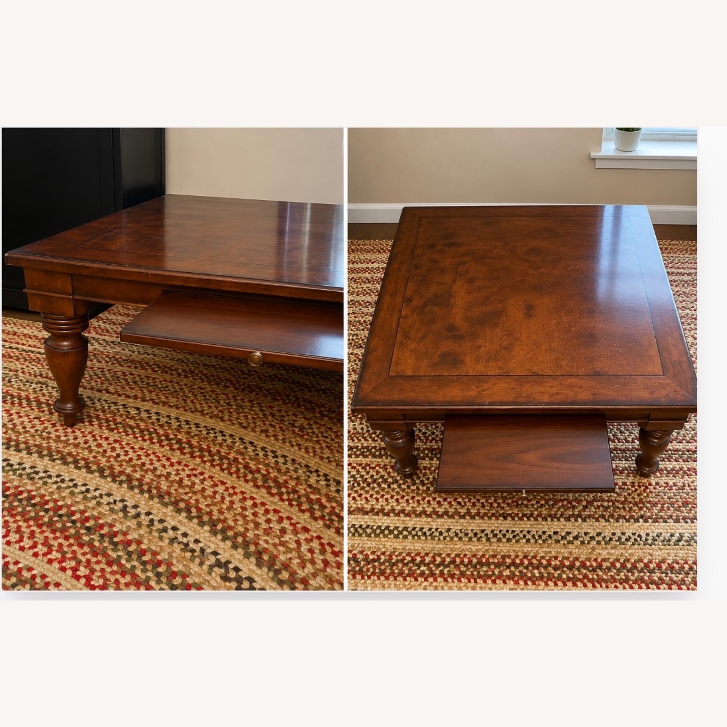 Redwood Coffee Table Dark Brown Wood Coffee Table - image-1