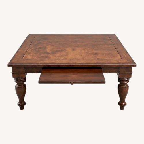 Used Redwood Coffee Table Dark Brown Wood Coffee Table for sale on AptDeco