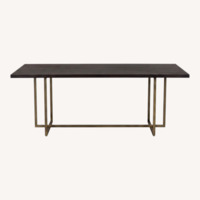 Sunpan Black Wood Dining Table with Chairs