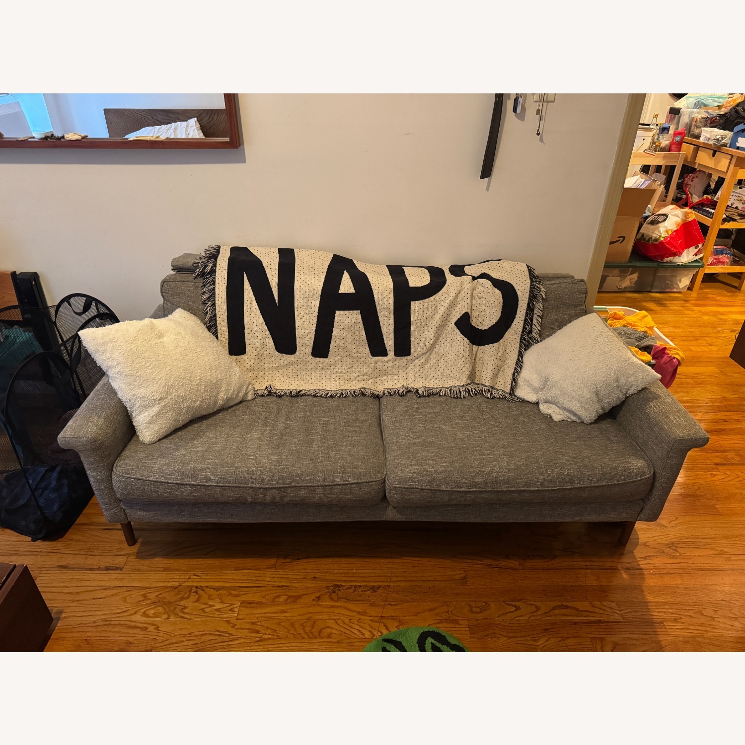 West Elm Leon Light Gray Fabric 2 Seater Sofa - image-5