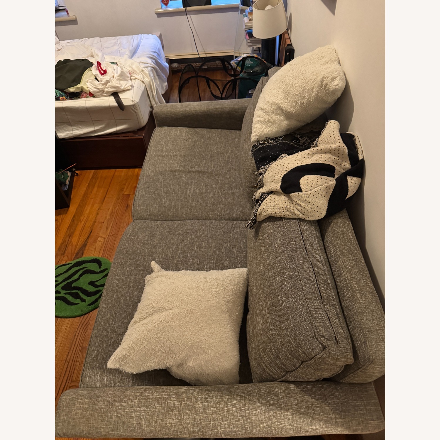 West Elm Leon Light Gray Fabric 2 Seater Sofa - image-4