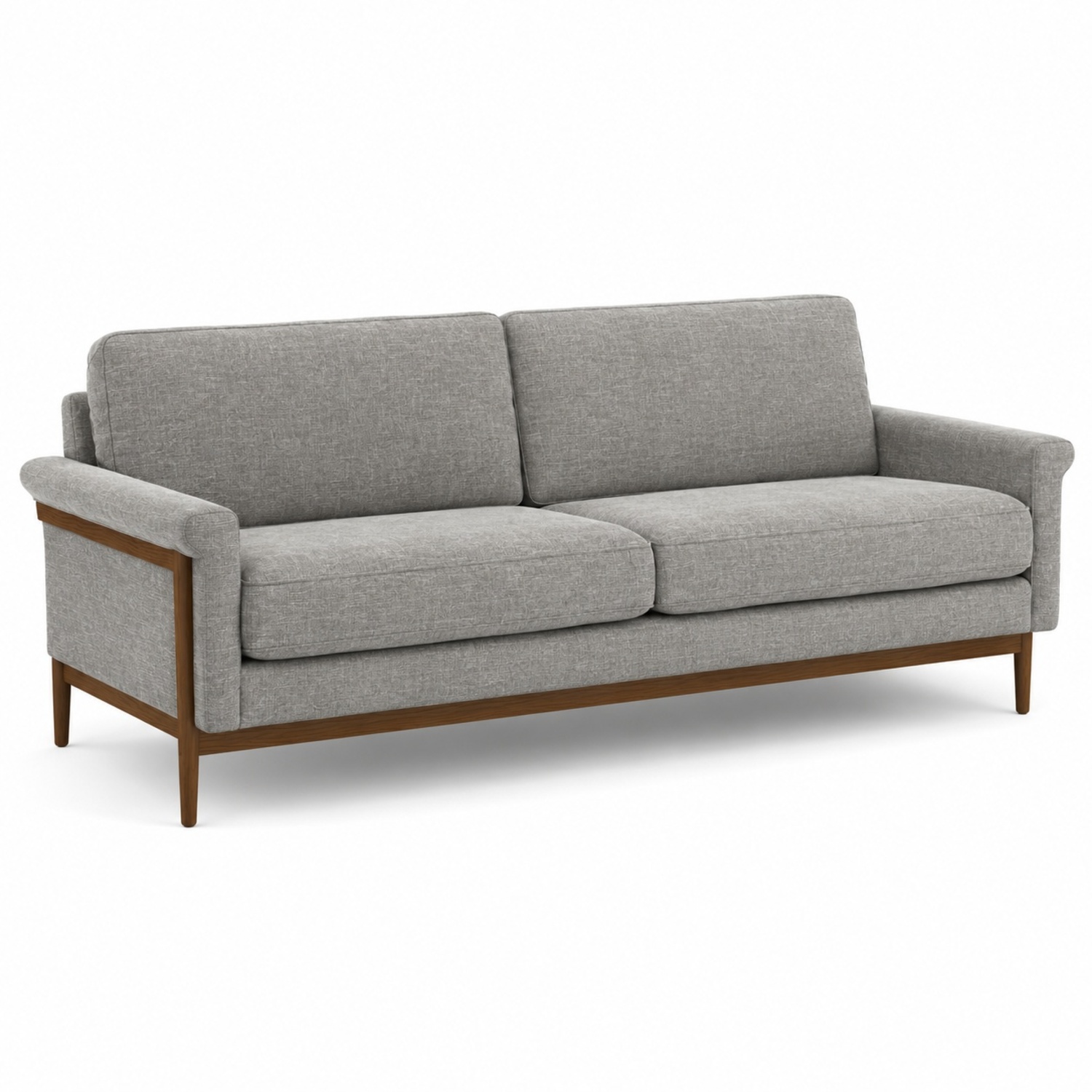 West Elm Leon Light Gray Fabric 2 Seater Sofa - image-6