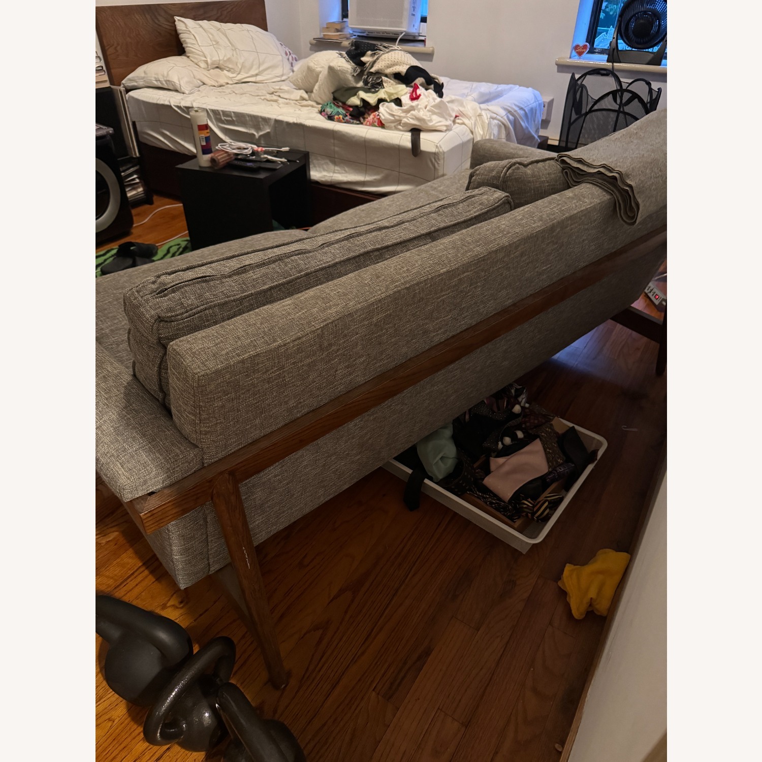 West Elm Leon Light Gray Fabric 2 Seater Sofa - image-3