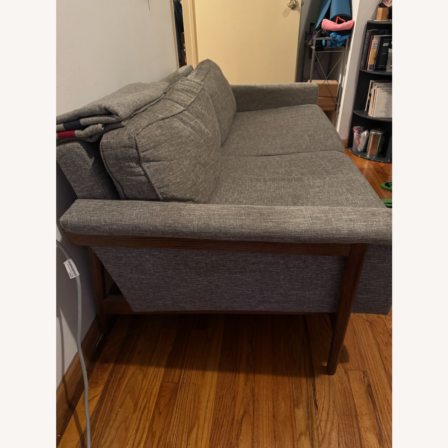 West Elm Leon Light Gray Fabric 2 Seater Sofa - image-2