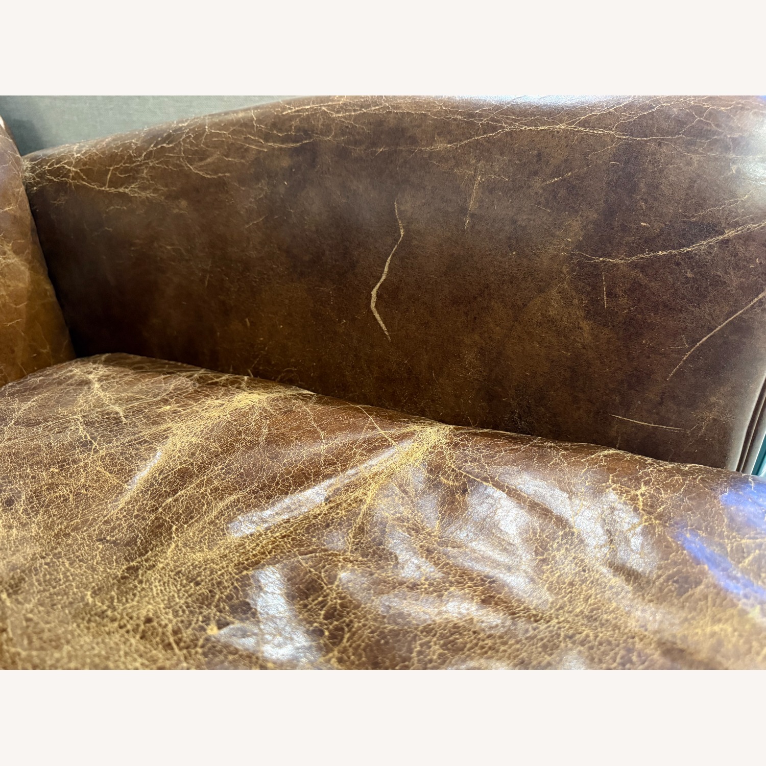 Restoration Hardware Brown Leather Club Chair - image-5