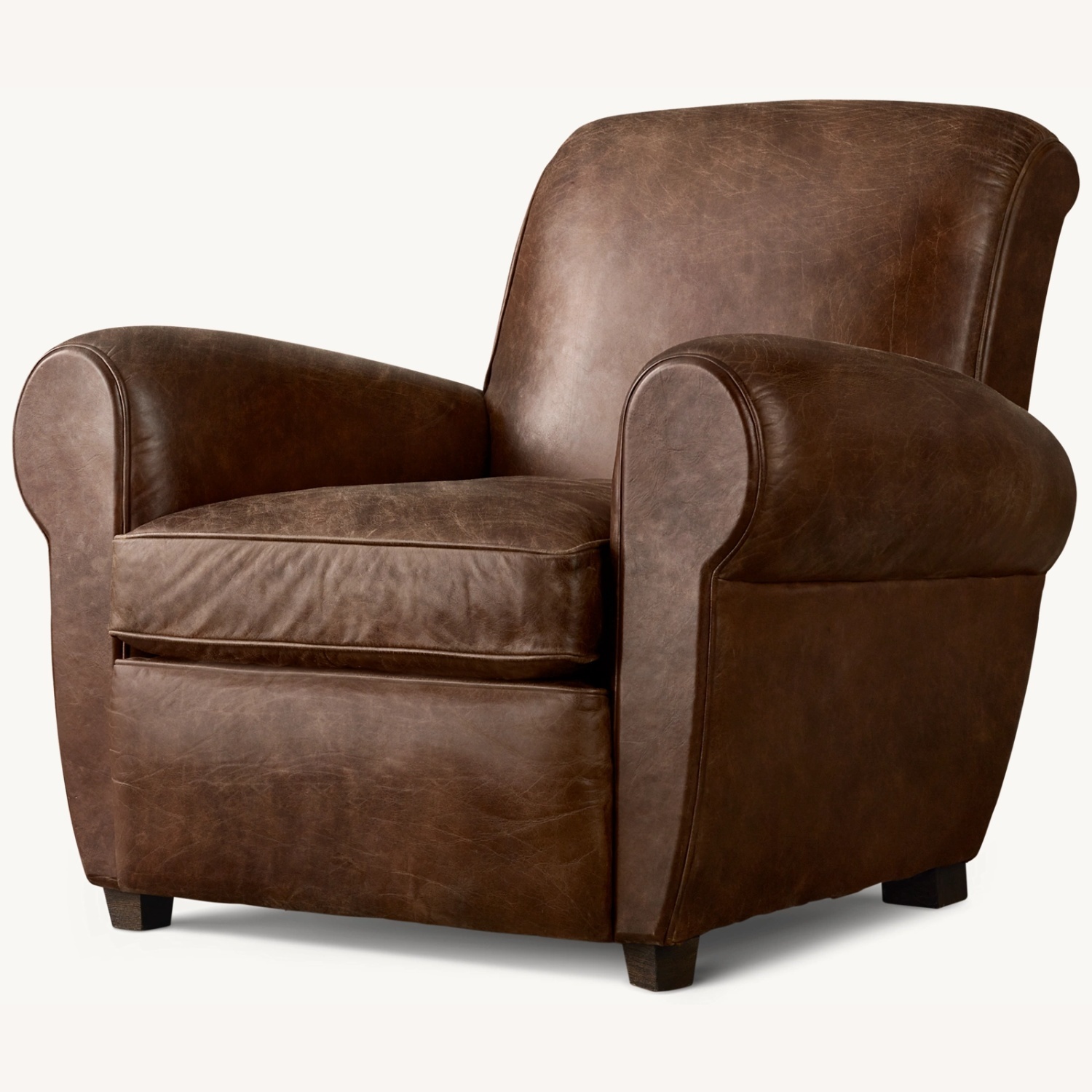 Restoration Hardware Brown Leather Club Chair - image-7