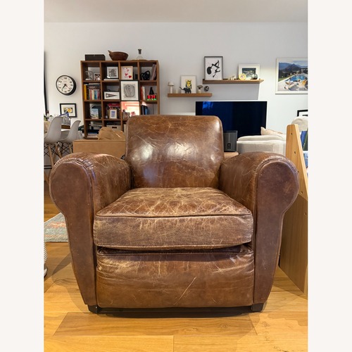 Used Restoration Hardware Brown Leather Club Chair for sale on AptDeco