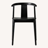 West Elm Wingate Black Wood Dining Chairs