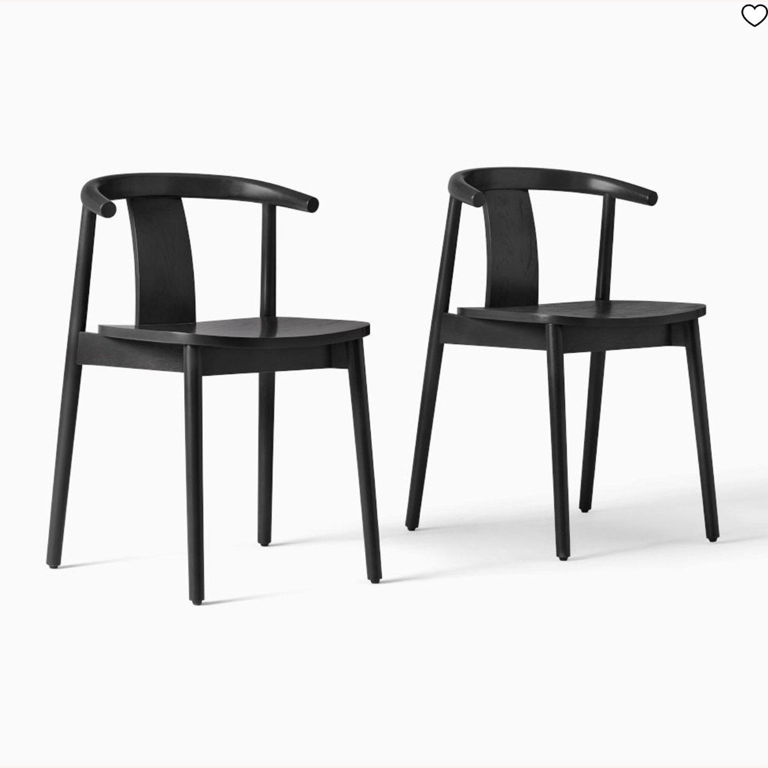 West Elm Wingate Black Wood Dining Chairs - image-7