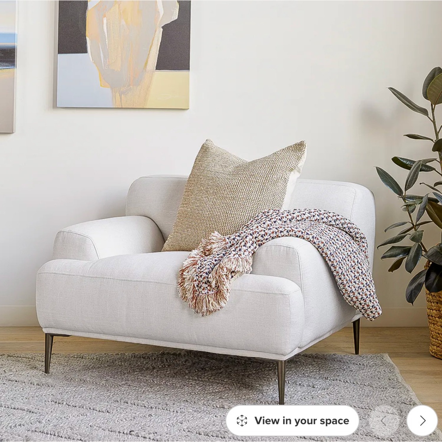 Article Abisko Light Gray Fabric Armchair - image-3