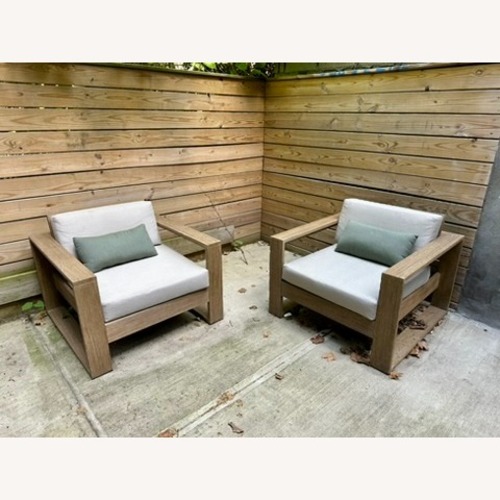 Used West Elm Light Gray Fabric Patio Furniture for sale on AptDeco