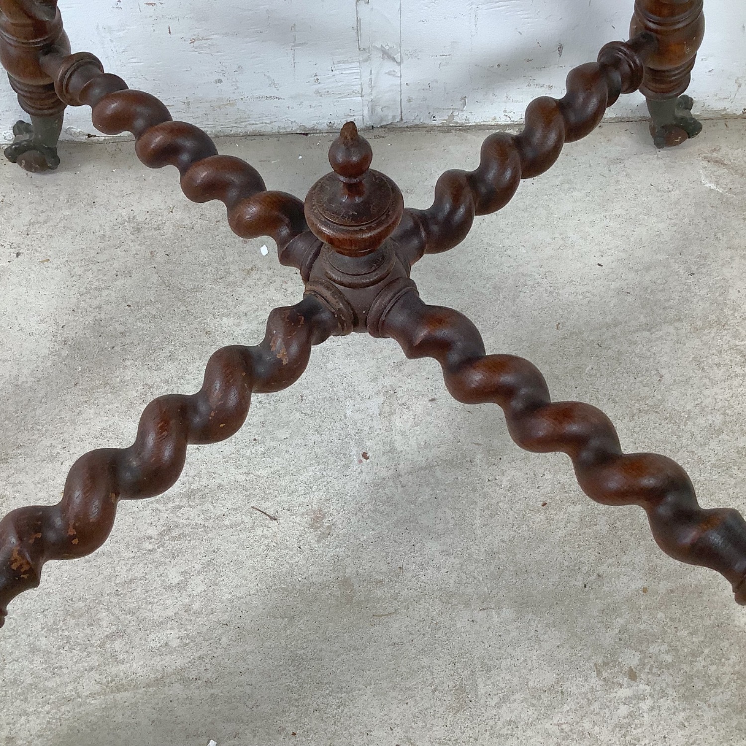 Antique Wood Accent Table, Ball and Claw Feet - image-14