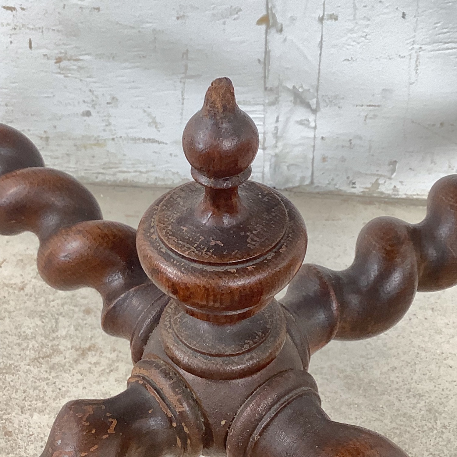 Antique Wood Accent Table, Ball and Claw Feet - image-7